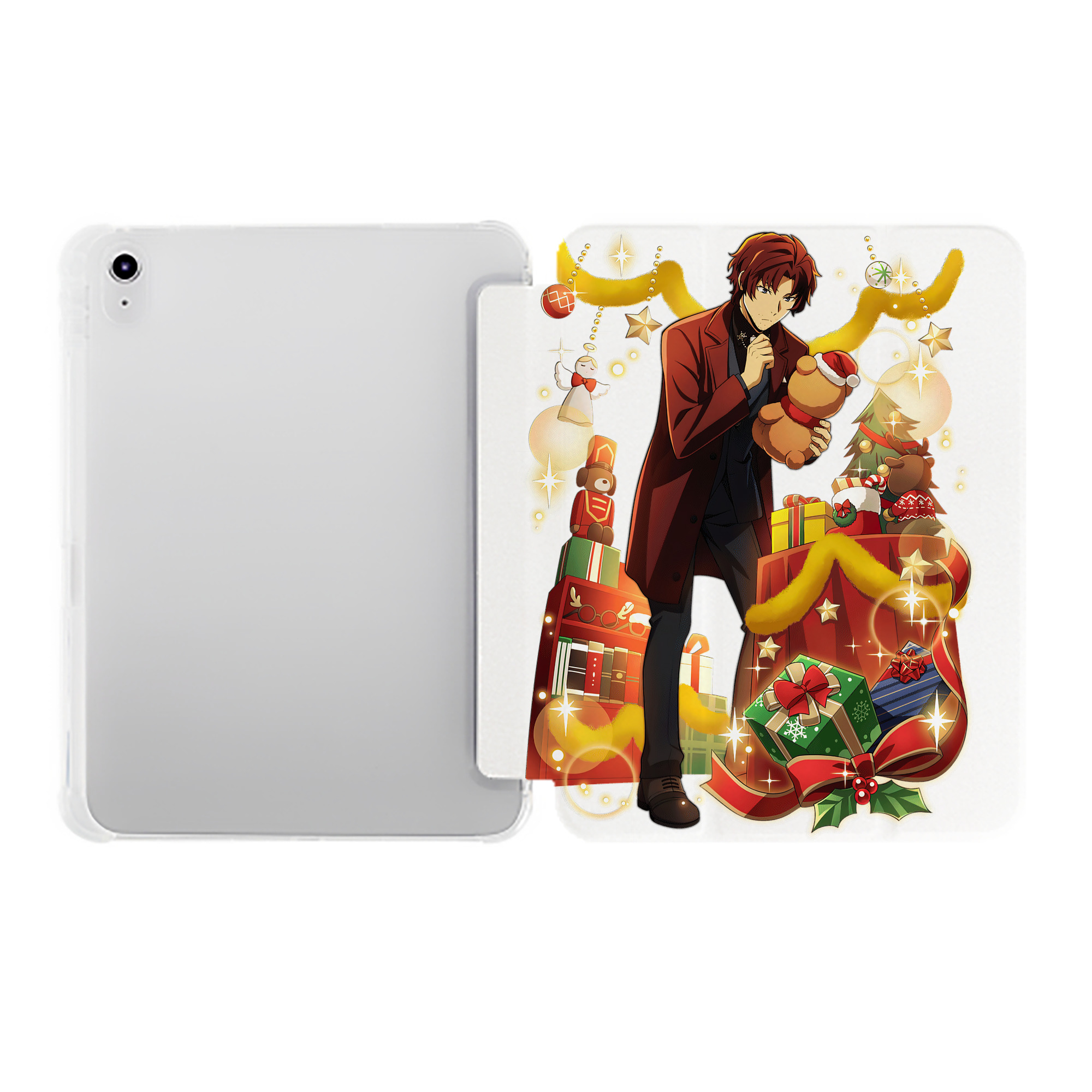 （画像用） 文豪ストレイドッグス Bungo Stray Dogs IPad ケース ペン収納付き 三つ折りスタンド PUレザー×シリコン 対応機種9.5/10.5/10.9インチ